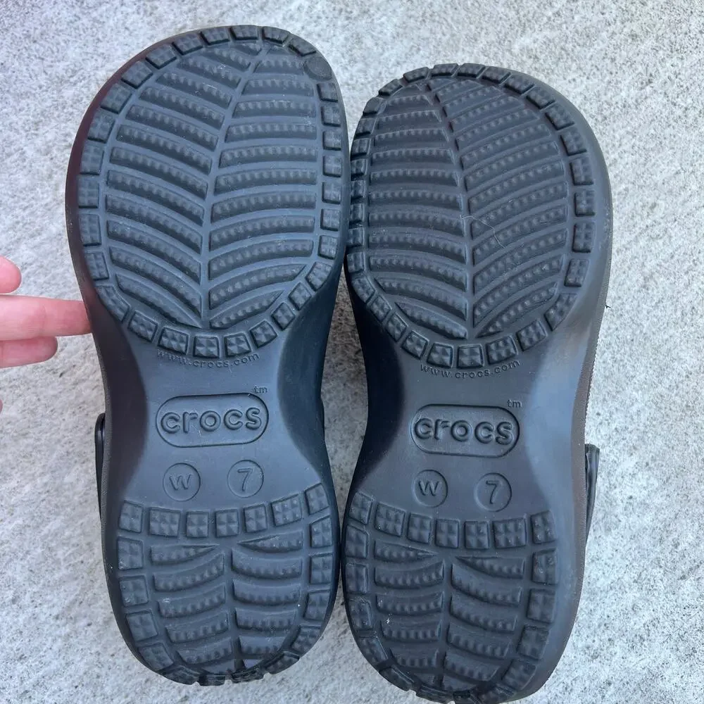 CROCS Women’s CLASSIC Platform Clog Black US size 7 Clogs Slides
